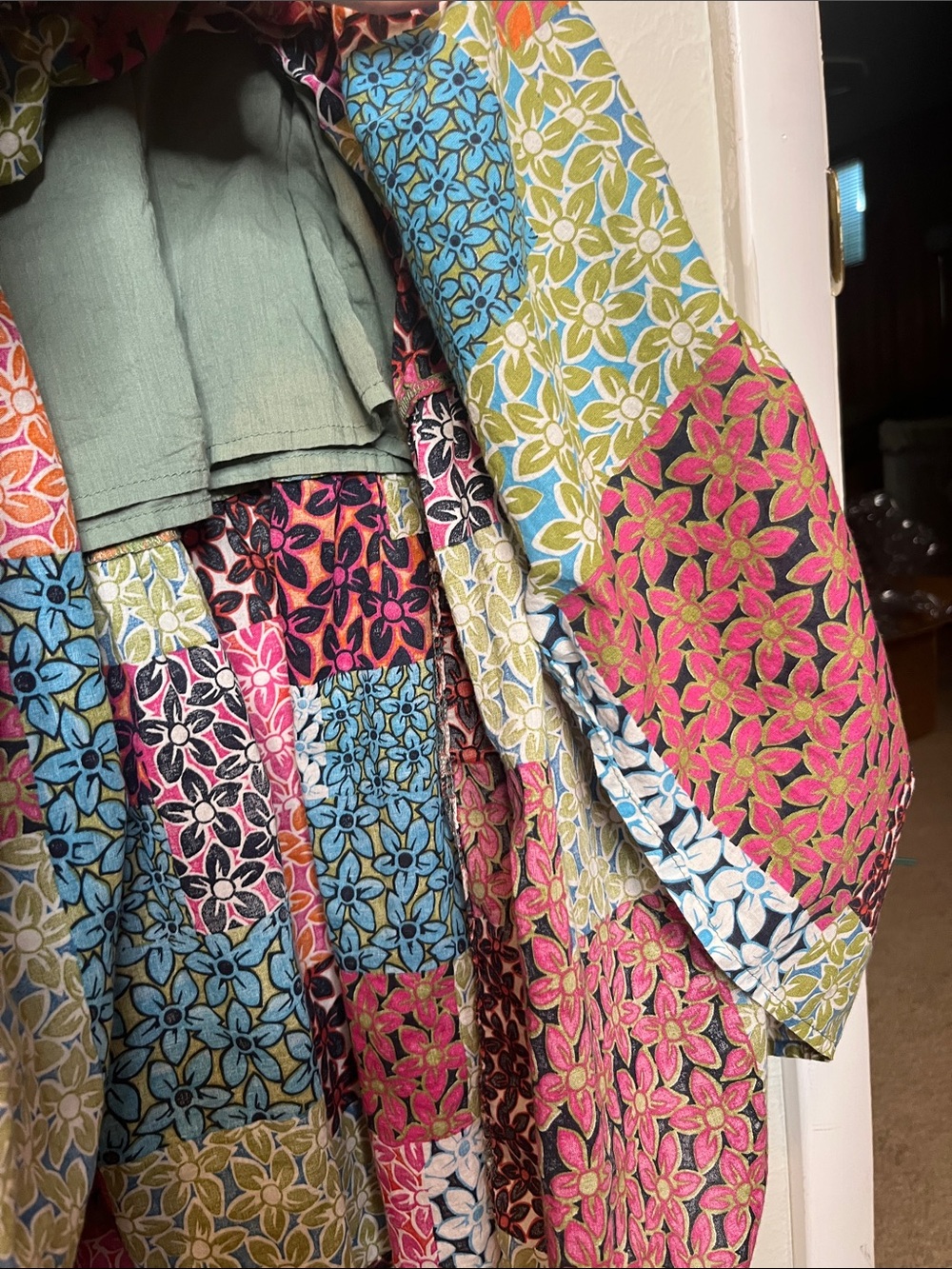 Natural Life Patchwork Maxi Dress Size M Colorful Tiered Boho Hippie Summer - Picture 5 of 7